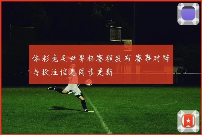 体彩竞足世界杯赛程发布 赛事对阵与投注信息同步更新